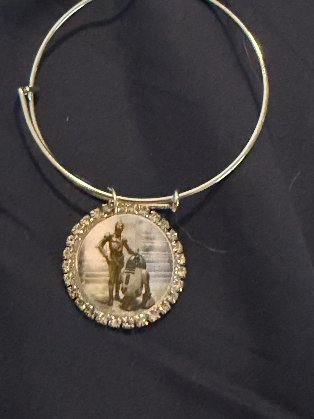 Silver-Tone Star Wars Medallion Bangle Bracelet - Silver